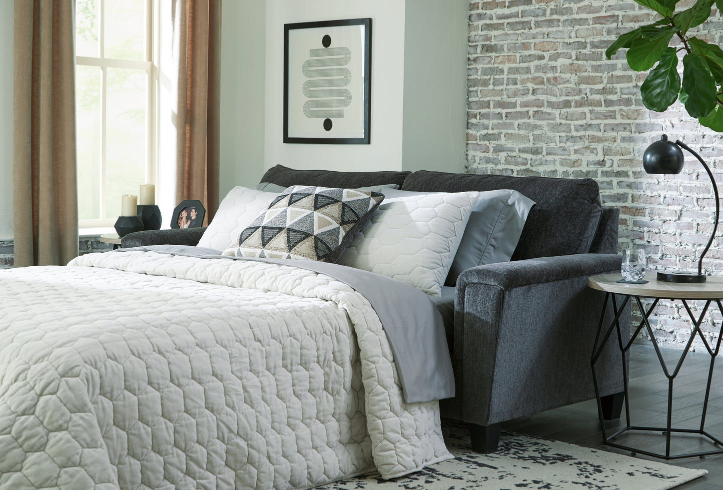 Myers Furniture Outlet - Ashley Furniture - Abinger Living Room - Queen Sofa Sleeper / Smoke - 8390539