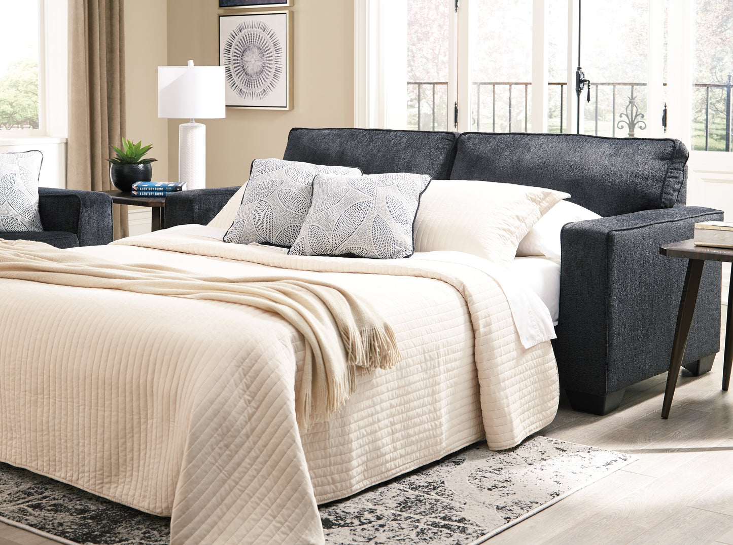 Myers Furniture Outlet - Ashley Furniture - Altari Living Room - Queen Sofa Sleeper / Slate - 8721339