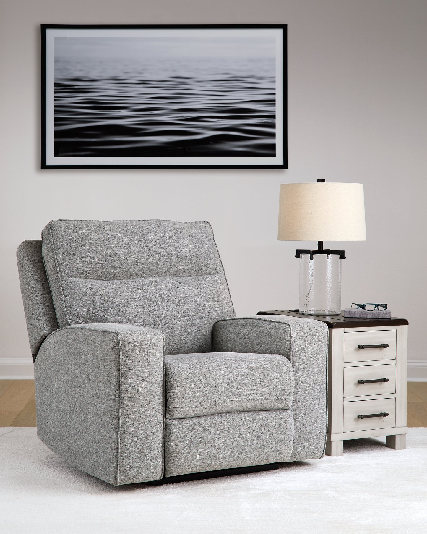 Myers Furniture Outlet - Ashley Furniture - Biscoe Living Room - PWR Recliner/ADJ Headrest / Pewter - 9050313