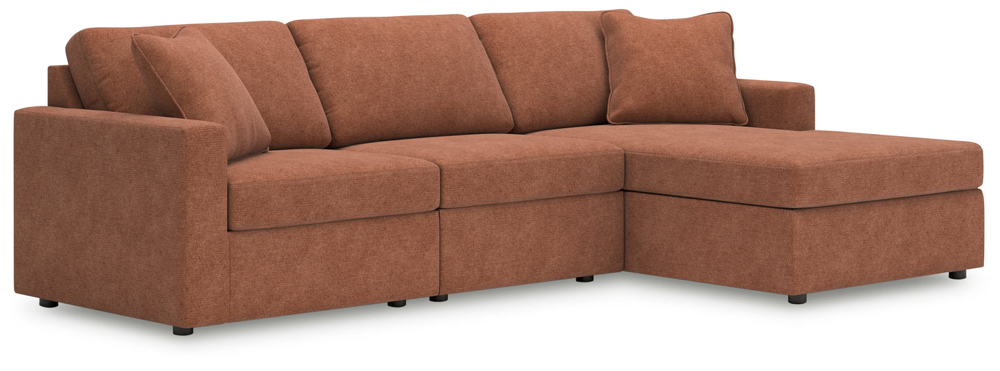 Myers Furniture Outlet - Ashley Furniture - Modmax Sectional - RAF 3-Piece Sectional with Chaise / Spice - 92102S18