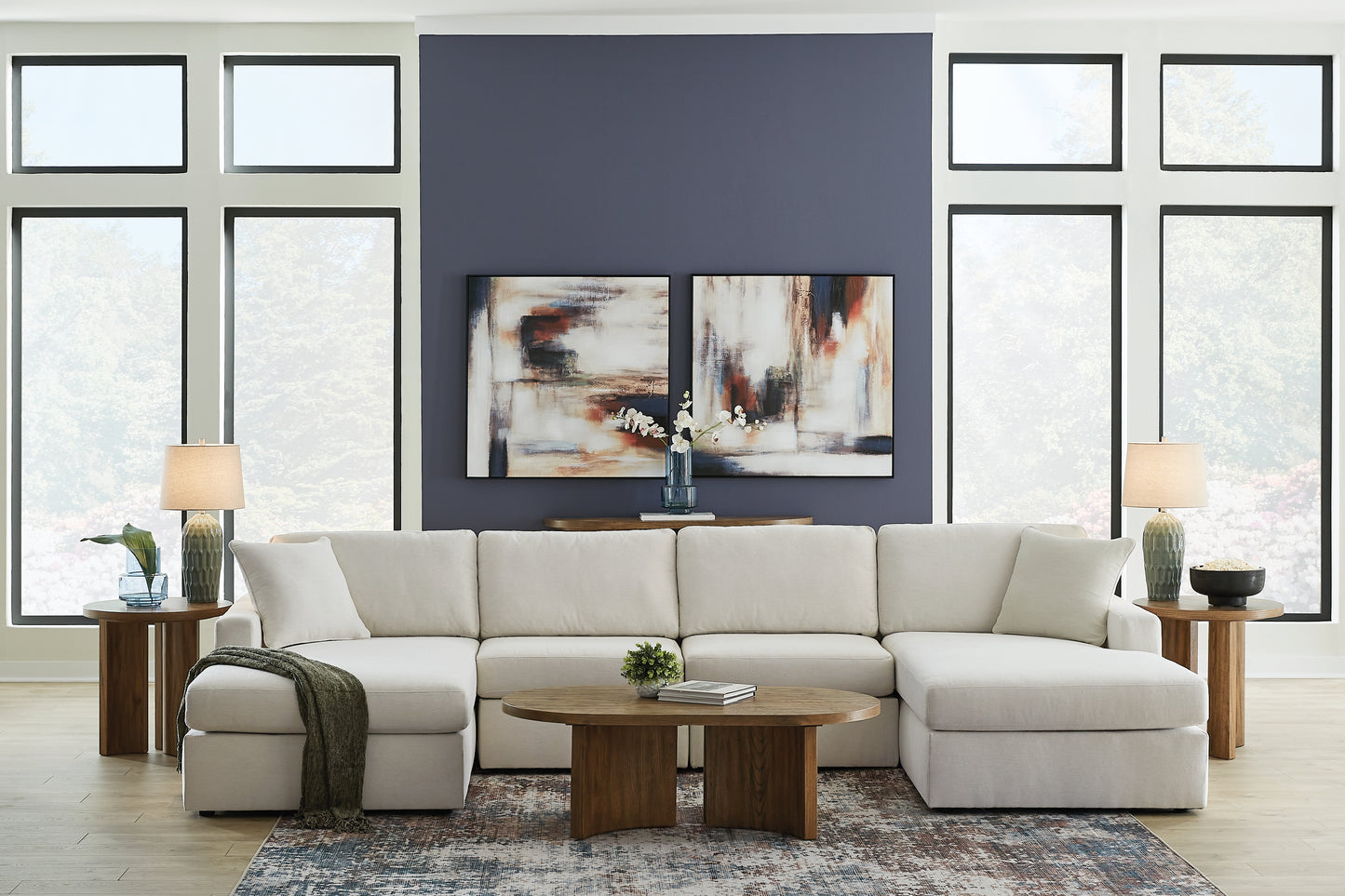 Myers Furniture Outlet - Ashley Furniture - Modmax Sectional - RAF 4-Piece Sectional with Chaise / Oyster - 92103S19