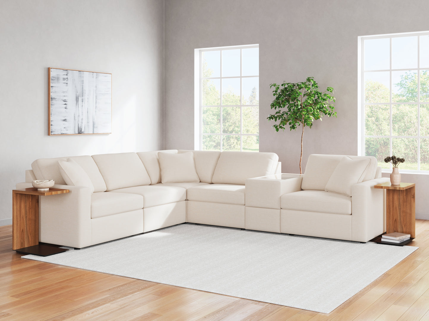 Myers Furniture Outlet - Ashley Furniture - Modmax Sectional - RAF 6-Piece Sectional / Oyster - 92103S7
