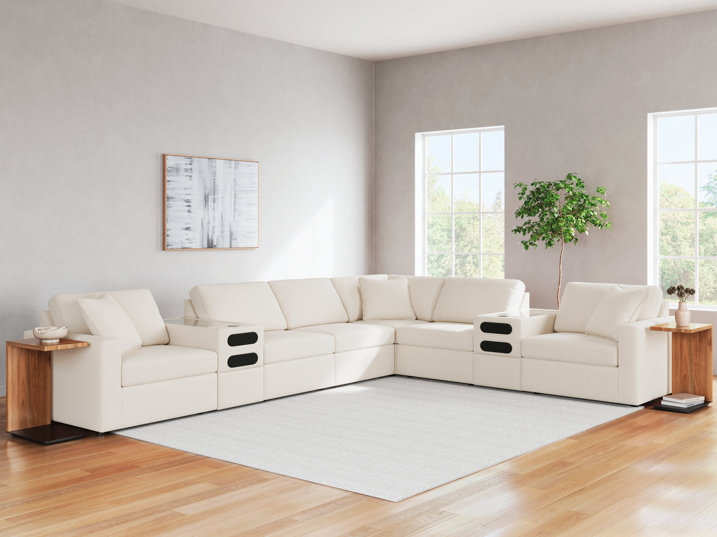 Myers Furniture Outlet - Ashley Furniture - Modmax Sectional - RAF 8-Piece Sectional / Oyster - 92103S16