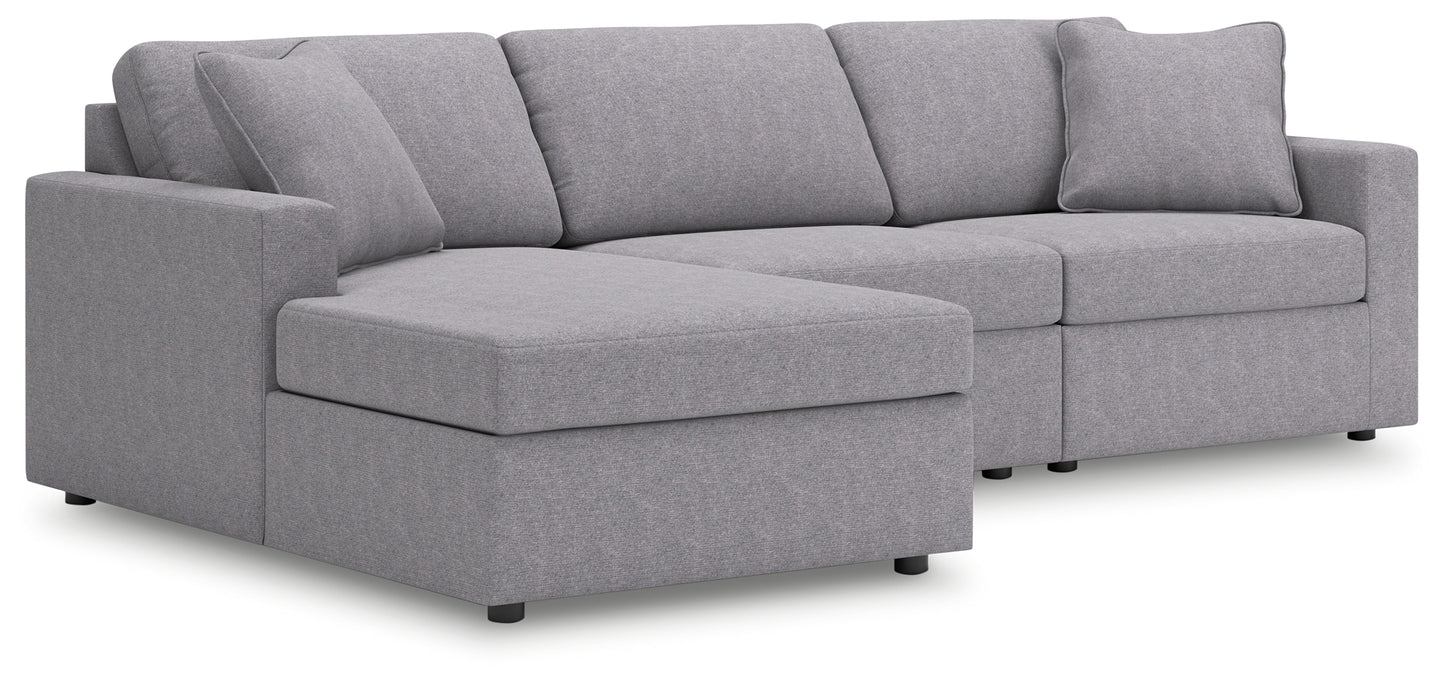 Myers Furniture Outlet - Ashley Furniture - Modmax Sectional - RAF 3-Piece Sectional with Chaise / Granite - 92104S17
