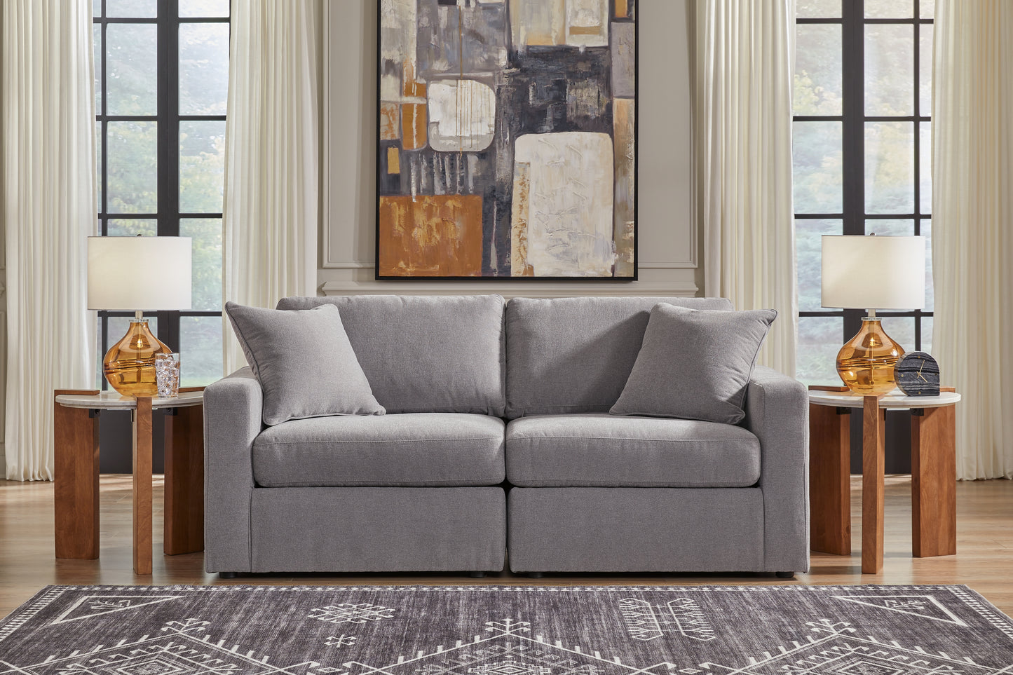 Myers Furniture Outlet - Ashley Furniture - Modmax Sectional - RAF 2-Piece Sectional / Granite - 92104S1