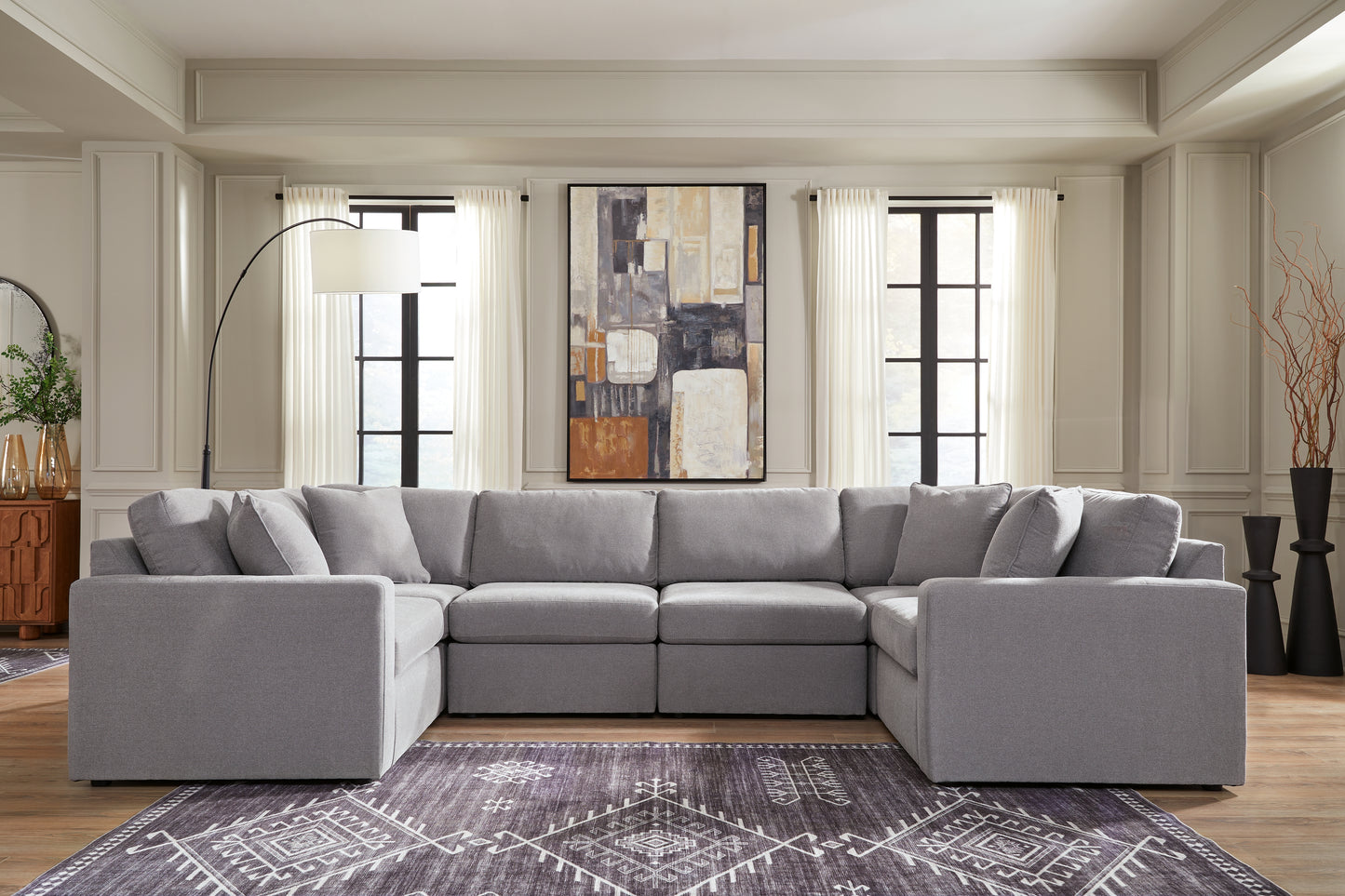 Myers Furniture Outlet - Ashley Furniture - Modmax Sectional - RAF 6-Piece Sectional / Granite - 92104S8