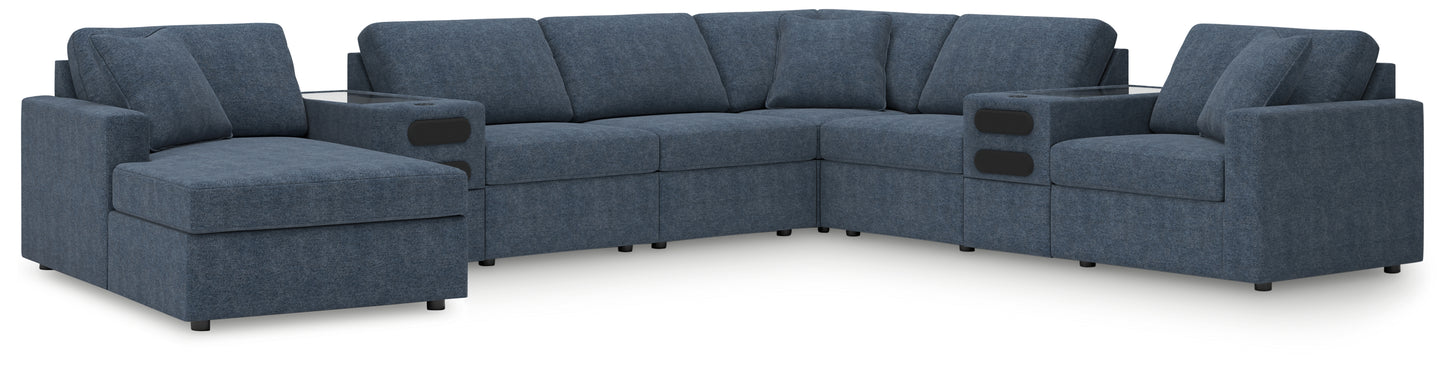 Myers Furniture Outlet - Ashley Furniture - Modmax Sectional - RAF 8-Piece Sectional with Audio System and Chaise / Ink - 92121S47