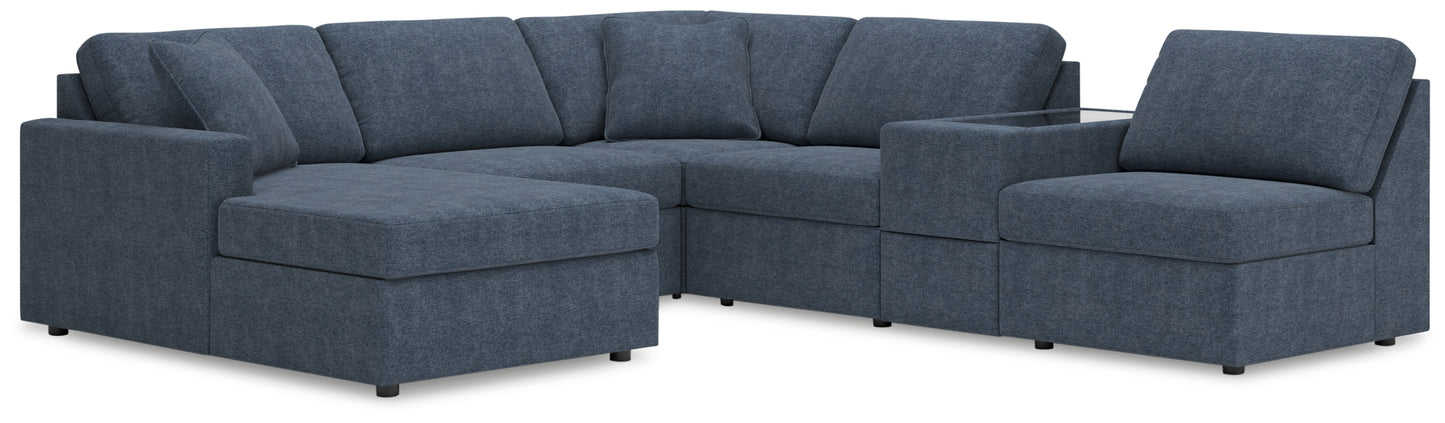 Myers Furniture Outlet - Ashley Furniture - Modmax Sectional - RAF 6-Piece Sectional with Chaise / Ink - 92121S21