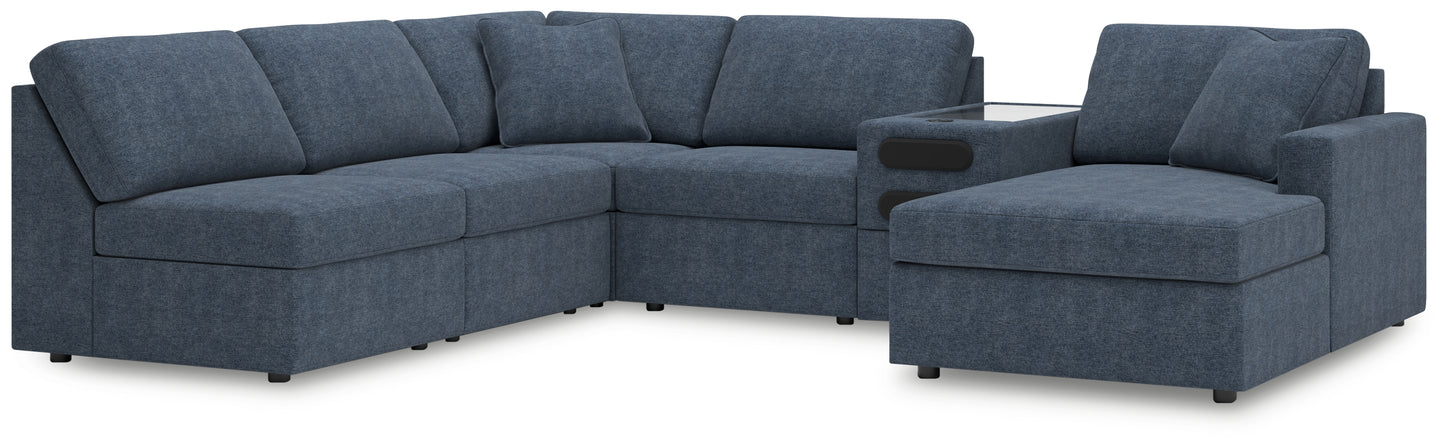 Myers Furniture Outlet - Ashley Furniture - Modmax Sectional - 6-Piece Sectional with Chaise and Audio Console / Ink - 92121S25