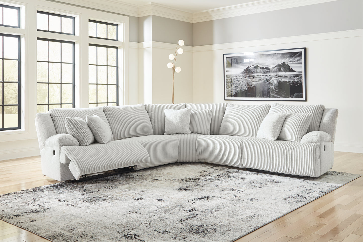 Myers Furniture Outlet - Ashley Furniture - Top Tier Sectional - 5-Piece Reclining Sectional / Alloy - 92706S3