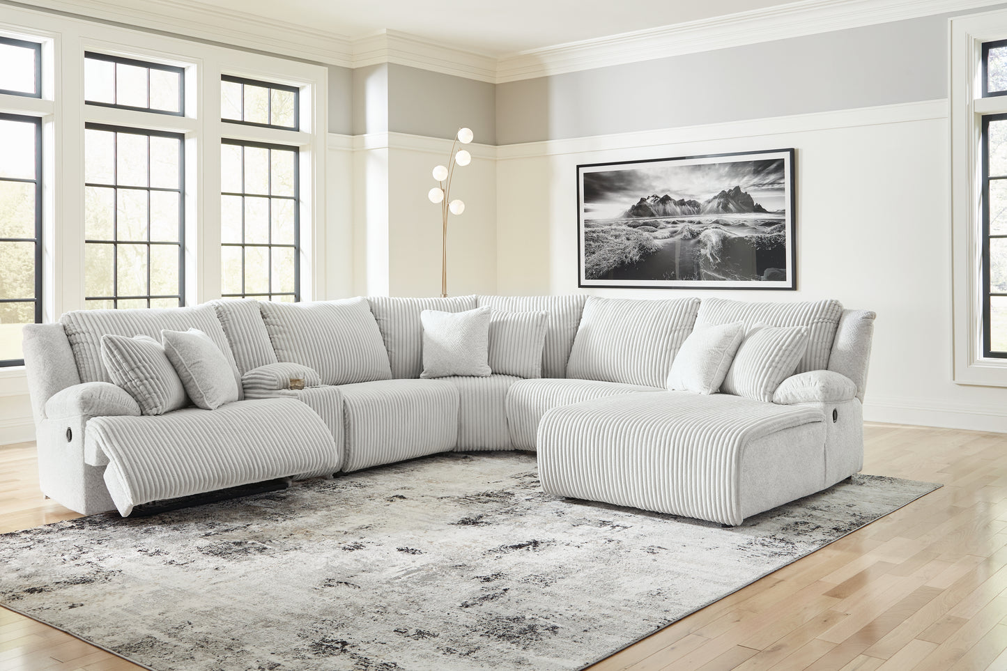 Myers Furniture Outlet - Ashley Furniture - Top Tier Sectional - 6-Piece Reclining Sectional with Chaise / Alloy - 92706S1