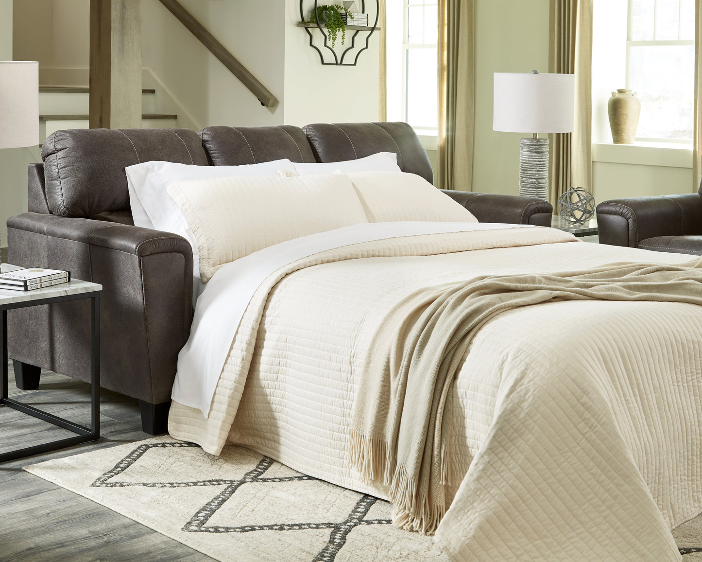 Myers Furniture Outlet - Ashley Furniture - Navi Living Room - Queen Sofa Sleeper / Smoke - 9400239