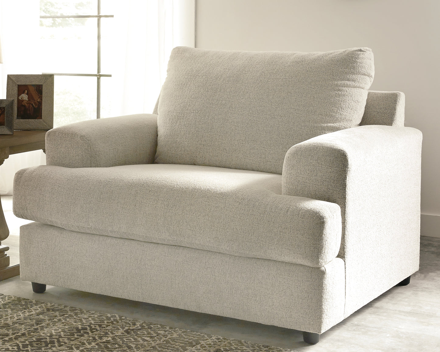 Myers Furniture Outlet - Ashley Furniture - Soletren Living Room - Chair and a Half / Stone - 9510423