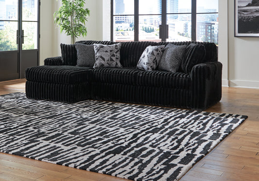 Myers Furniture Outlet - Ashley Furniture - Midnight-Madness Sectional - LAF 3-Piece Sectional with Chaise / Onyx - 98103S9