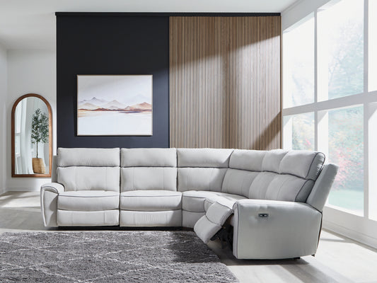 Myers Furniture Outlet - Ashley Furniture - Social Pointe Sectional - 2-Piece Reclining Loveseat / Pearl/Ash - PC98802S21