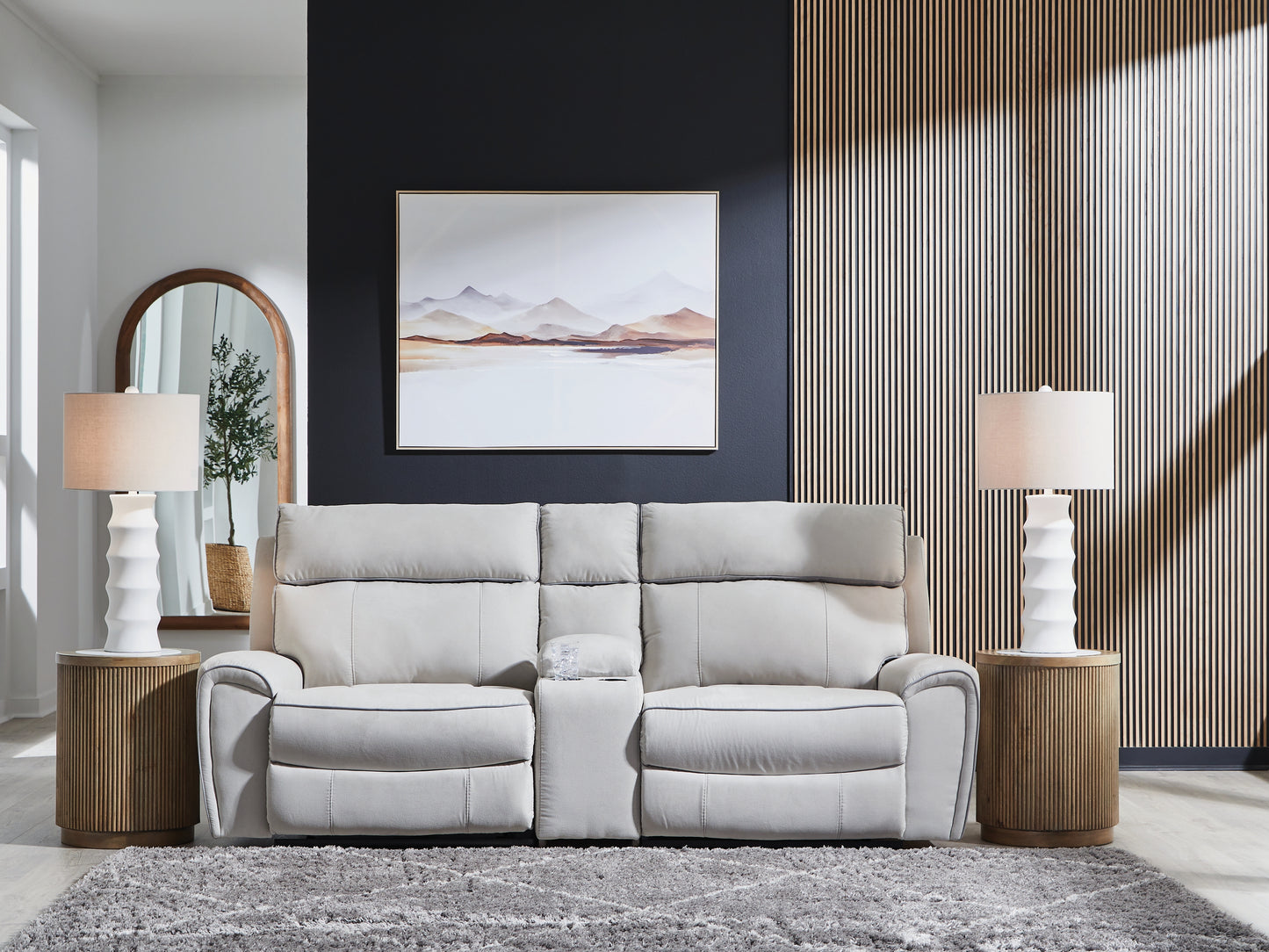 Myers Furniture Outlet - Ashley Furniture - Social Pointe Sectional - 3-Piece Power Reclining Sectional / Pearl/Ash - PC98802S3
