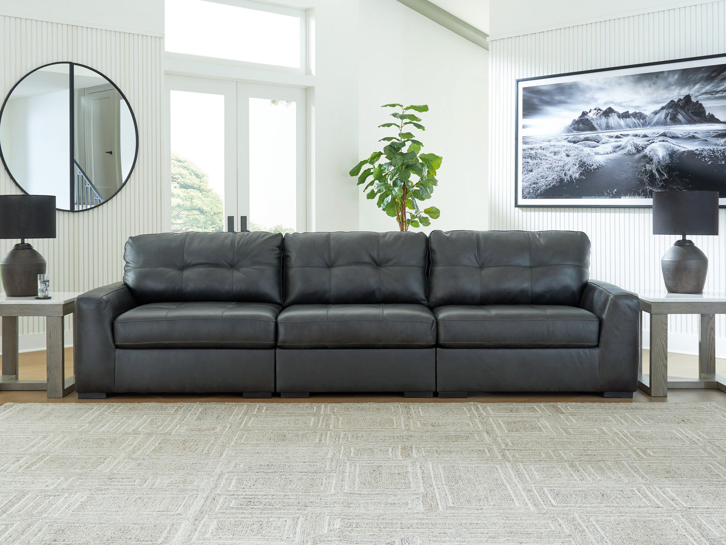 Myers Furniture Outlet - Ashley Furniture - Brindley Pier Sectional - RAF 3-Piece Sectional Sofa / Fog - 99503S2