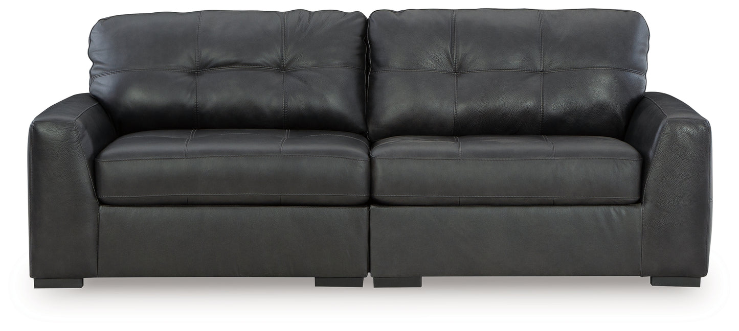 Myers Furniture Outlet - Ashley Furniture - Brindley Pier Sectional - RAF 2-Piece Sectional Loveseat / Fog - 99503S1