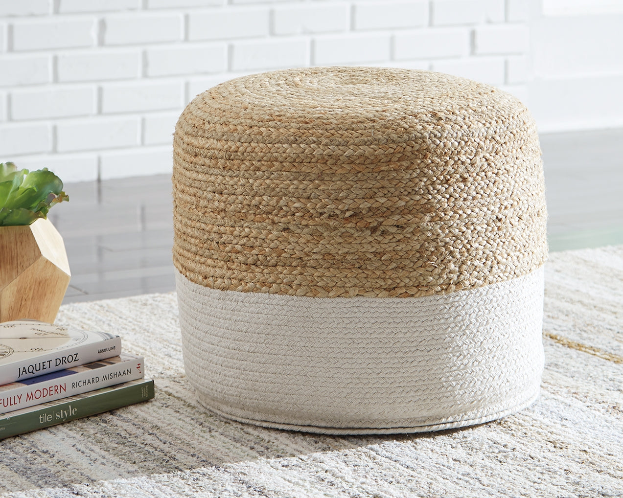 Myers Furniture Outlet - Ashley Furniture - Sweed Valley Pouf - Pouf / Natural/White - A1000420