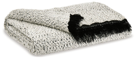 Myers Furniture Outlet - Ashley Furniture - Leonita Throw (Set of 3) - Throw (3/CS) / Black/White - A1000769