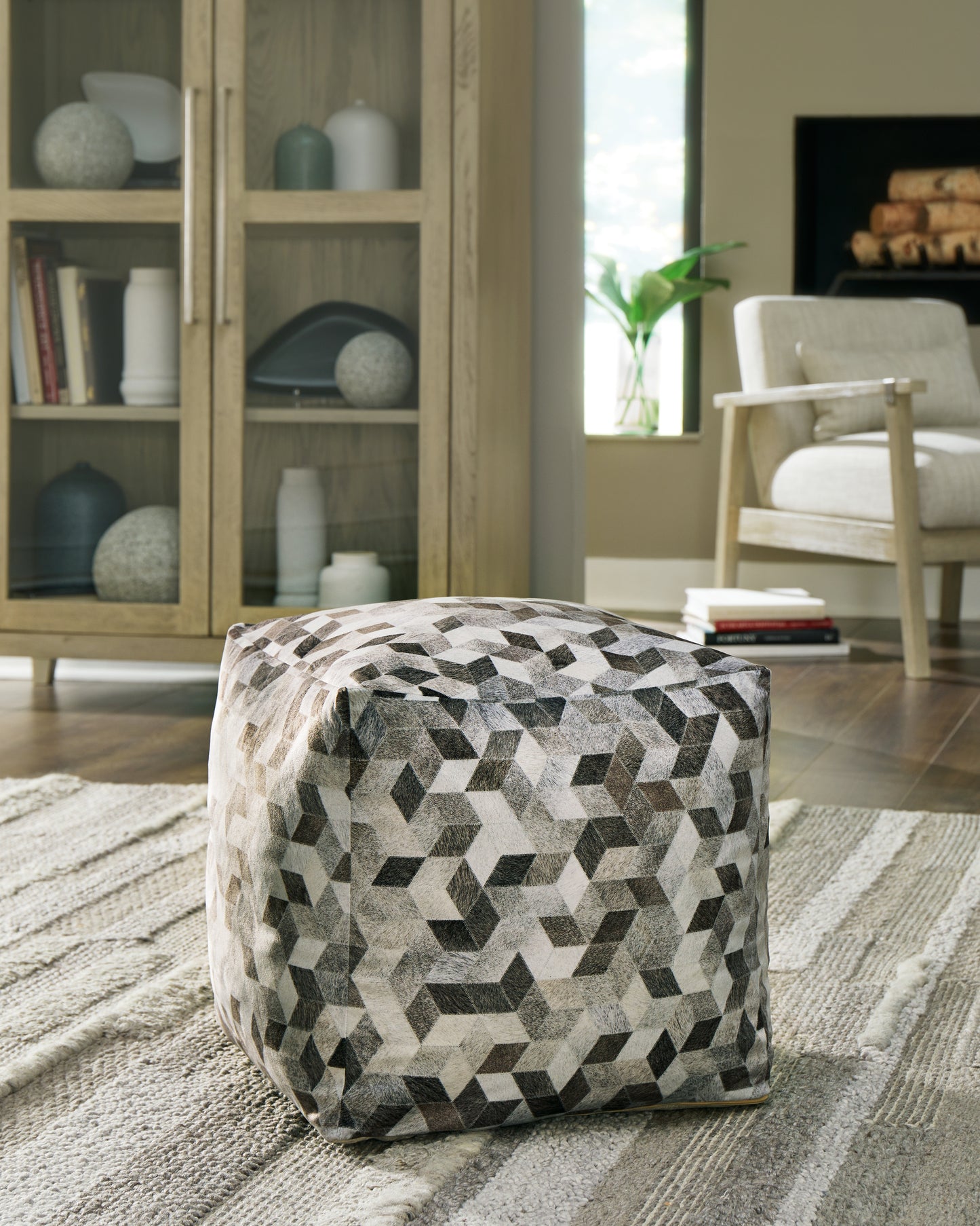 Myers Furniture Outlet - Ashley Furniture - Albermarle Pouf - Pouf / Gray/Brown - A1000983