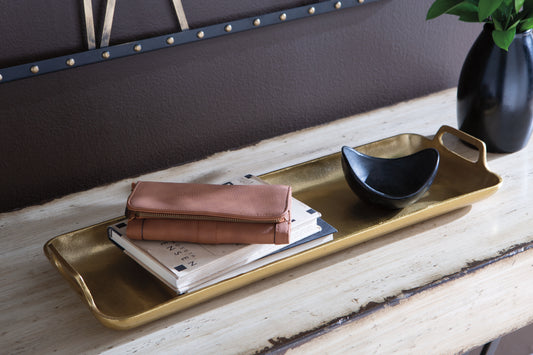 Myers Furniture Outlet - Ashley Furniture - Posy Tray - Tray / Gold Finish - A2000136
