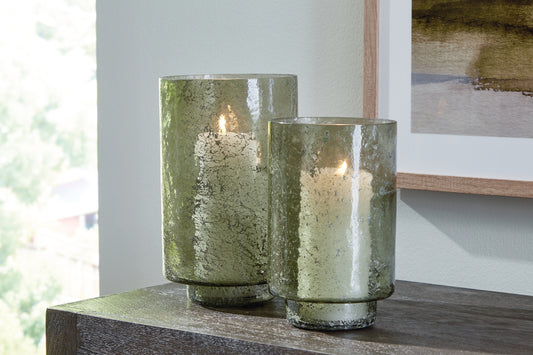 Myers Furniture Outlet - Ashley Furniture - Clarkton Candle Holder - Candle Holder Set (Set of 2) / Green - A2000623