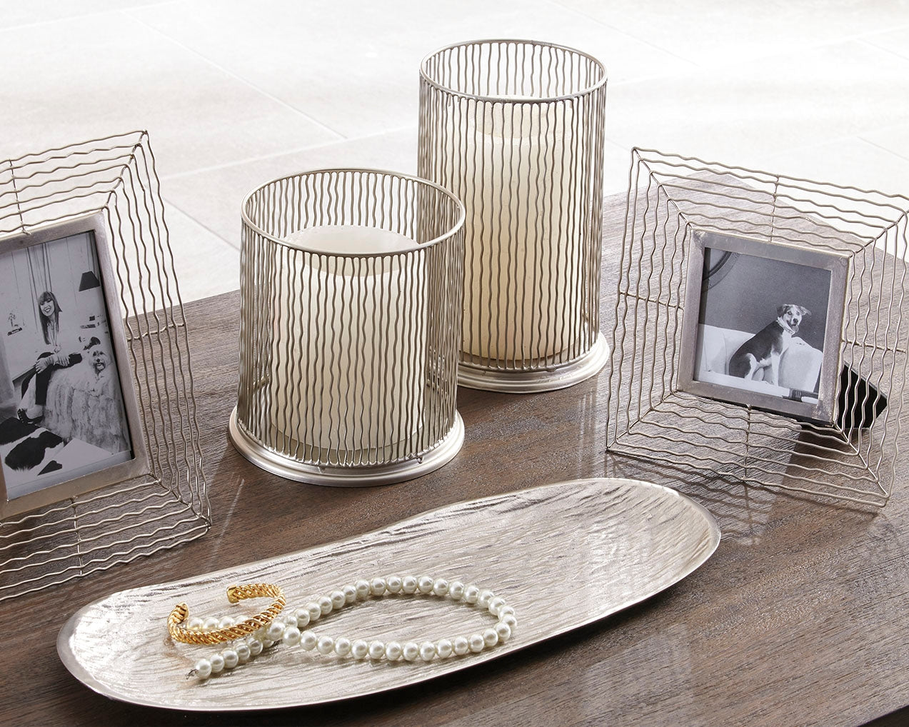 Myers Furniture Outlet - Ashley Furniture - Dympna Accessory Set (Set of 5) - Accessory Set (5/CN) / Silver Finish - A2C00115