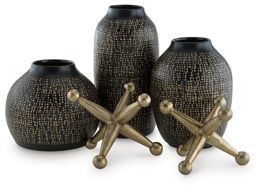 Myers Furniture Outlet - Ashley Furniture - Vinburn Accessory Set (Set of 5) - Accessory Set (5/CN) / Black/Gold Finish - A2C00212
