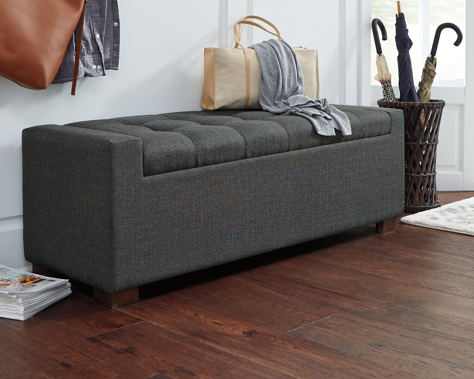 Myers Furniture Outlet - Ashley Furniture - Cortwell Storage Bench - Storage Bench / Gray / 54"W x 18"D x 18"H - A3000224