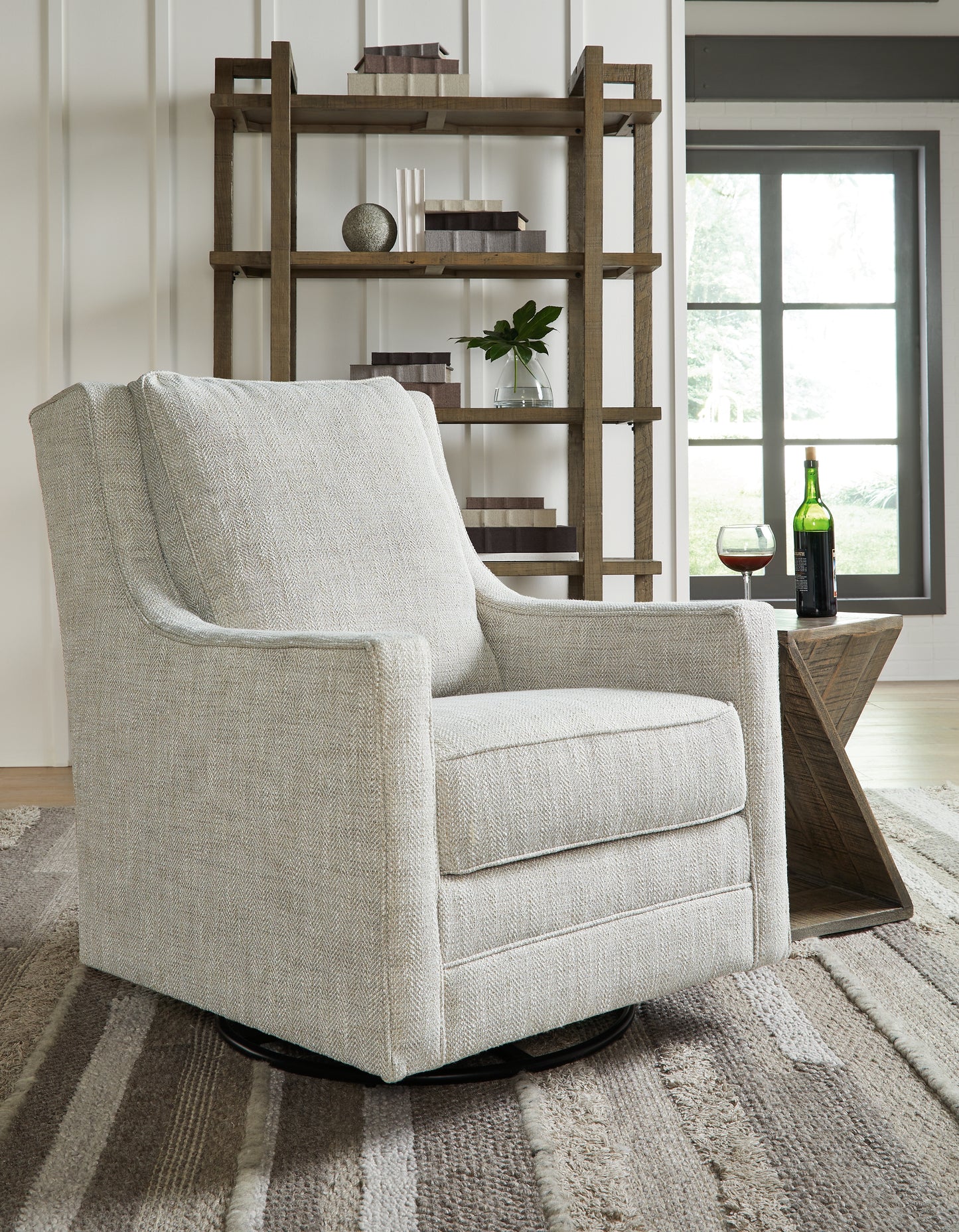 Myers Furniture Outlet - Ashley Furniture - Kambria Swivel Glider Accent Chair - Swivel Glider Accent Chair / Fog - A3000265
