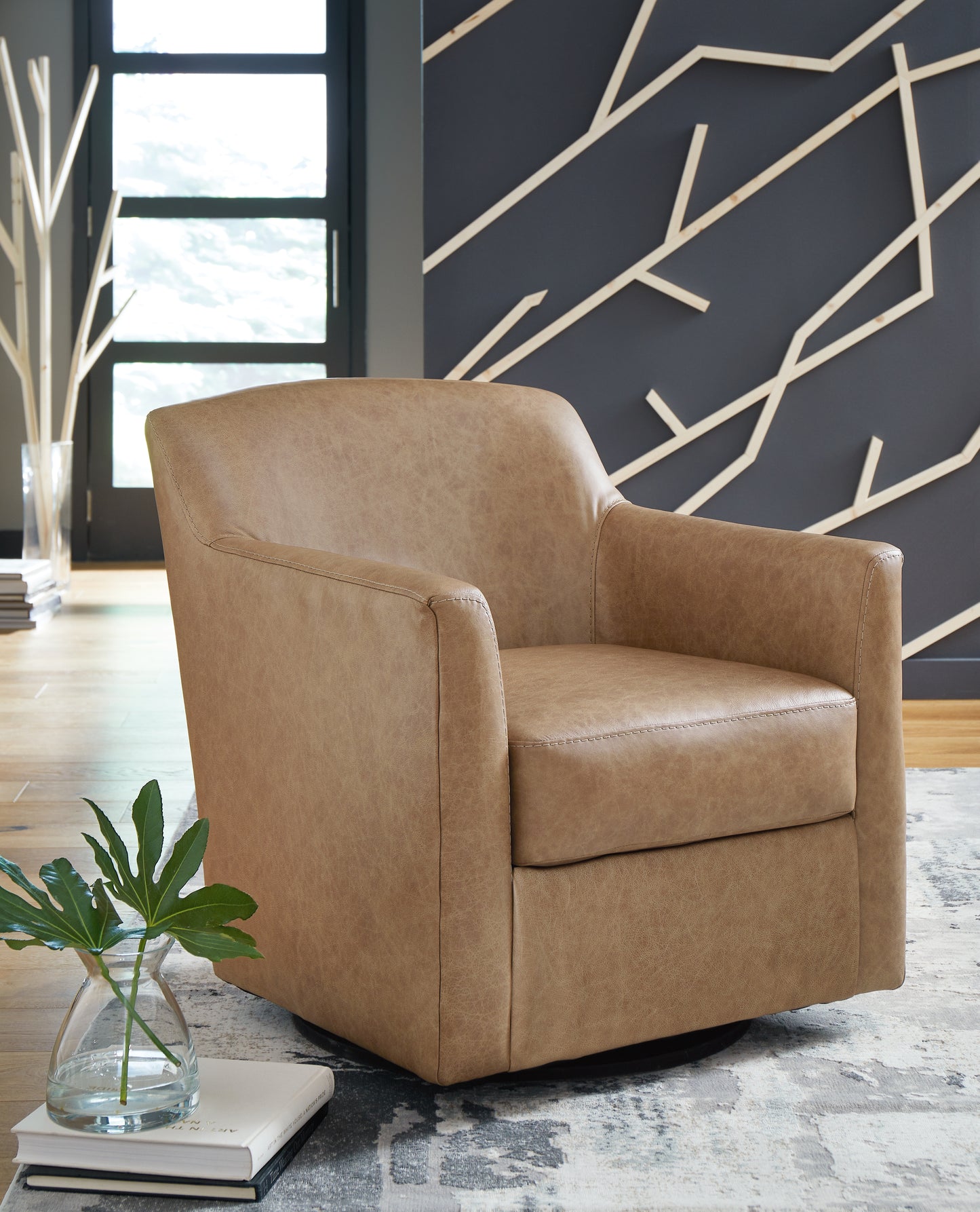 Myers Furniture Outlet - Ashley Furniture - Bradney Swivel Accent Chair - Swivel Accent Chair / Tumbleweed - A3000323