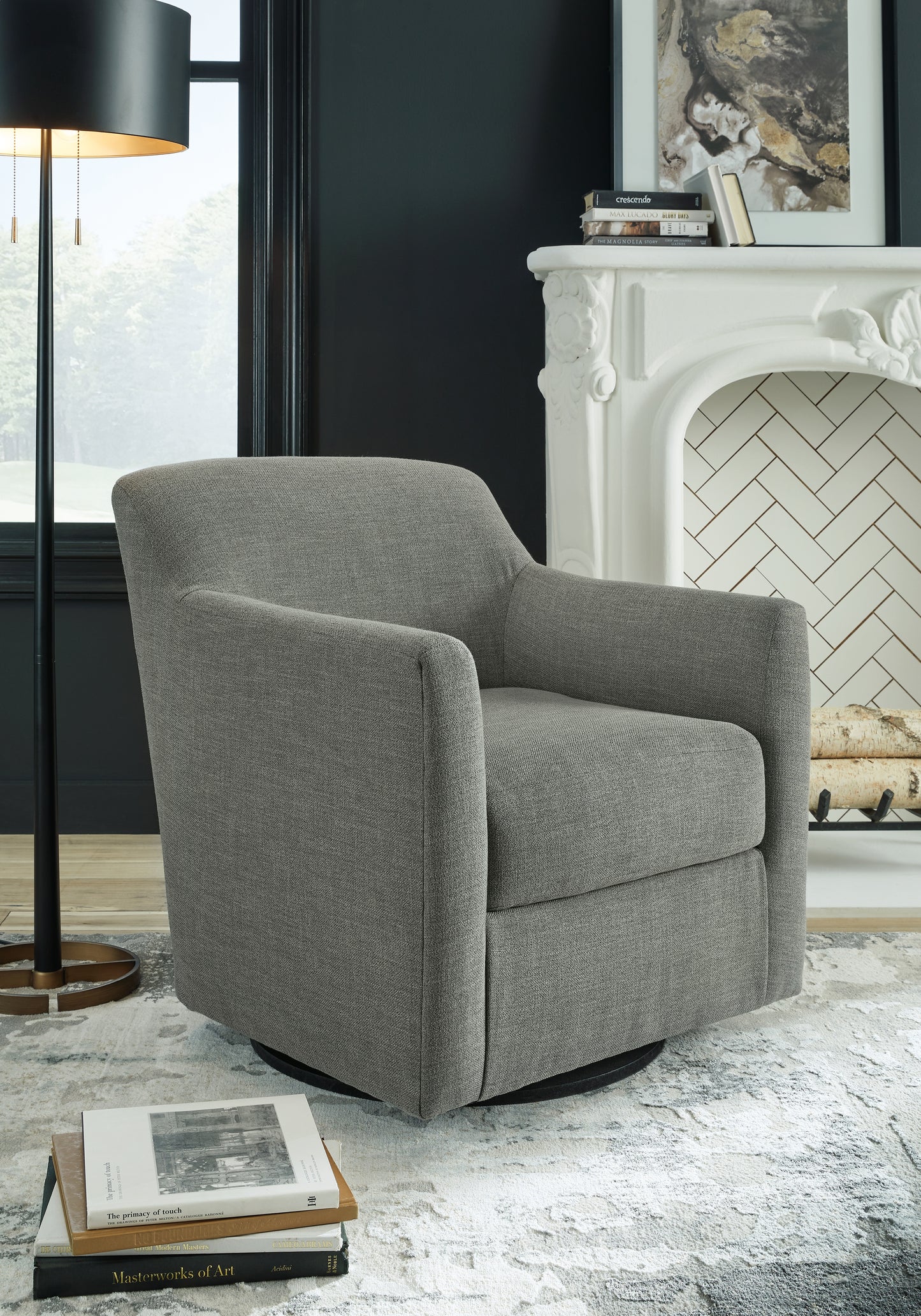 Myers Furniture Outlet - Ashley Furniture - Bradney Swivel Accent Chair - Swivel Accent Chair / Fossil - A3000324