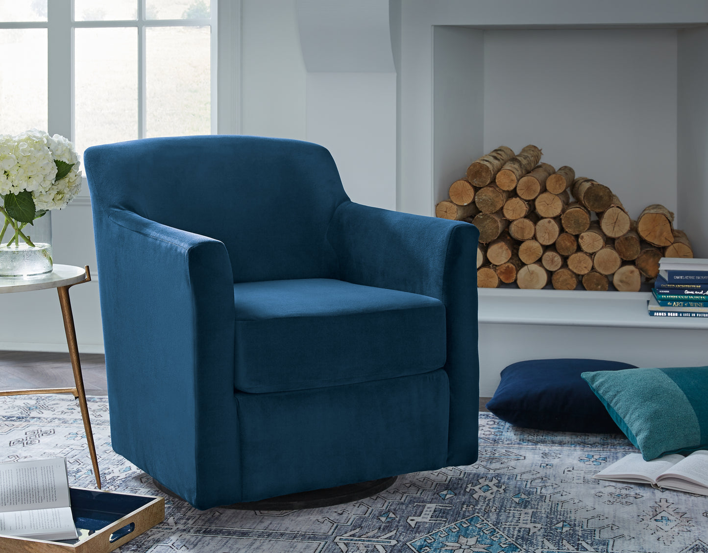 Myers Furniture Outlet - Ashley Furniture - Bradney Swivel Accent Chair - Swivel Accent Chair / Ink - A3000602