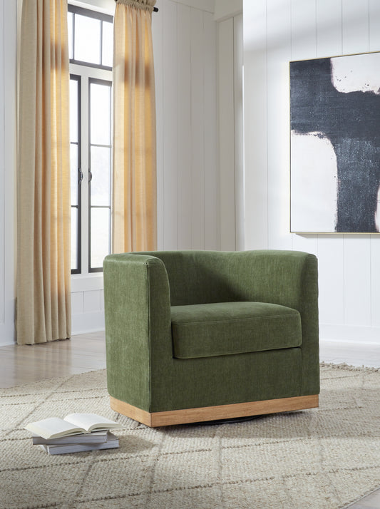 Myers Furniture Outlet - Ashley Furniture - Jersonlow Swivel Accent Chair - Swivel Accent Chair / Forest Green - A3000696