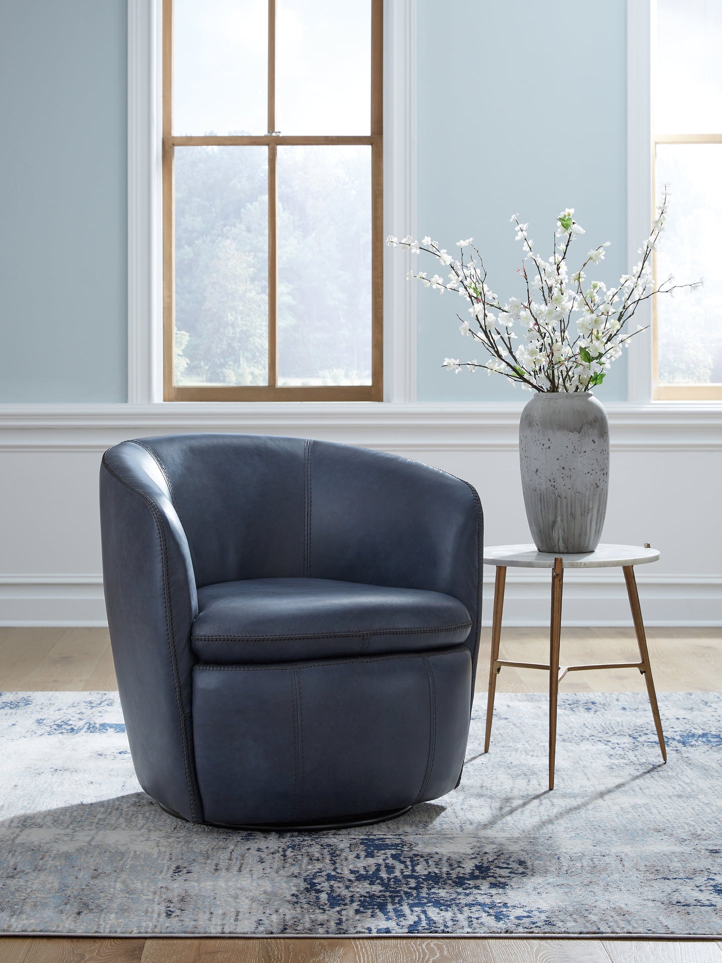 Myers Furniture Outlet - Ashley Furniture - Kierreys Swivel Accent Chair - Swivel Accent Chair / Ocean - A3000701