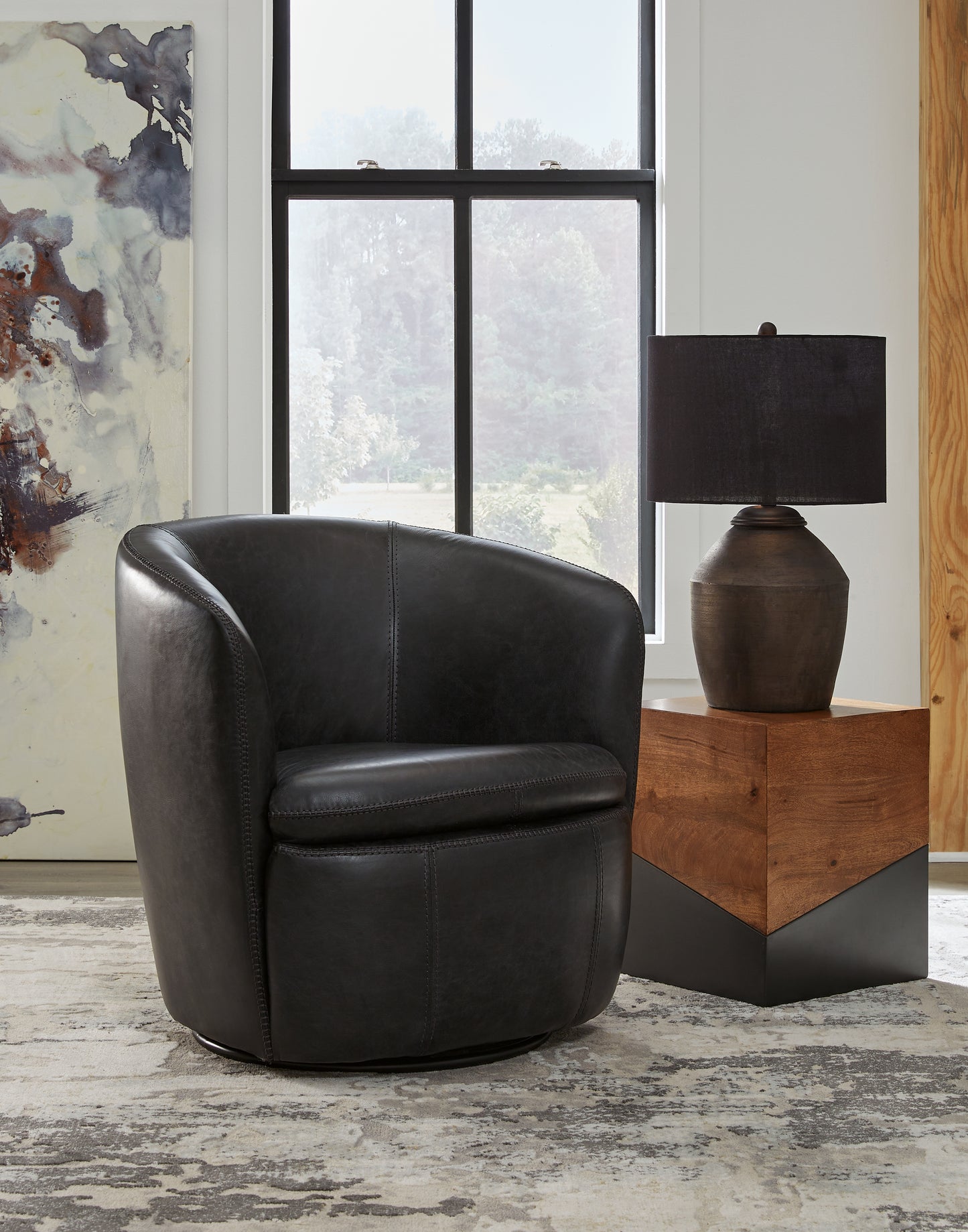 Myers Furniture Outlet - Ashley Furniture - Kierreys Swivel Accent Chair - Swivel Accent Chair / Midnight - A3000702