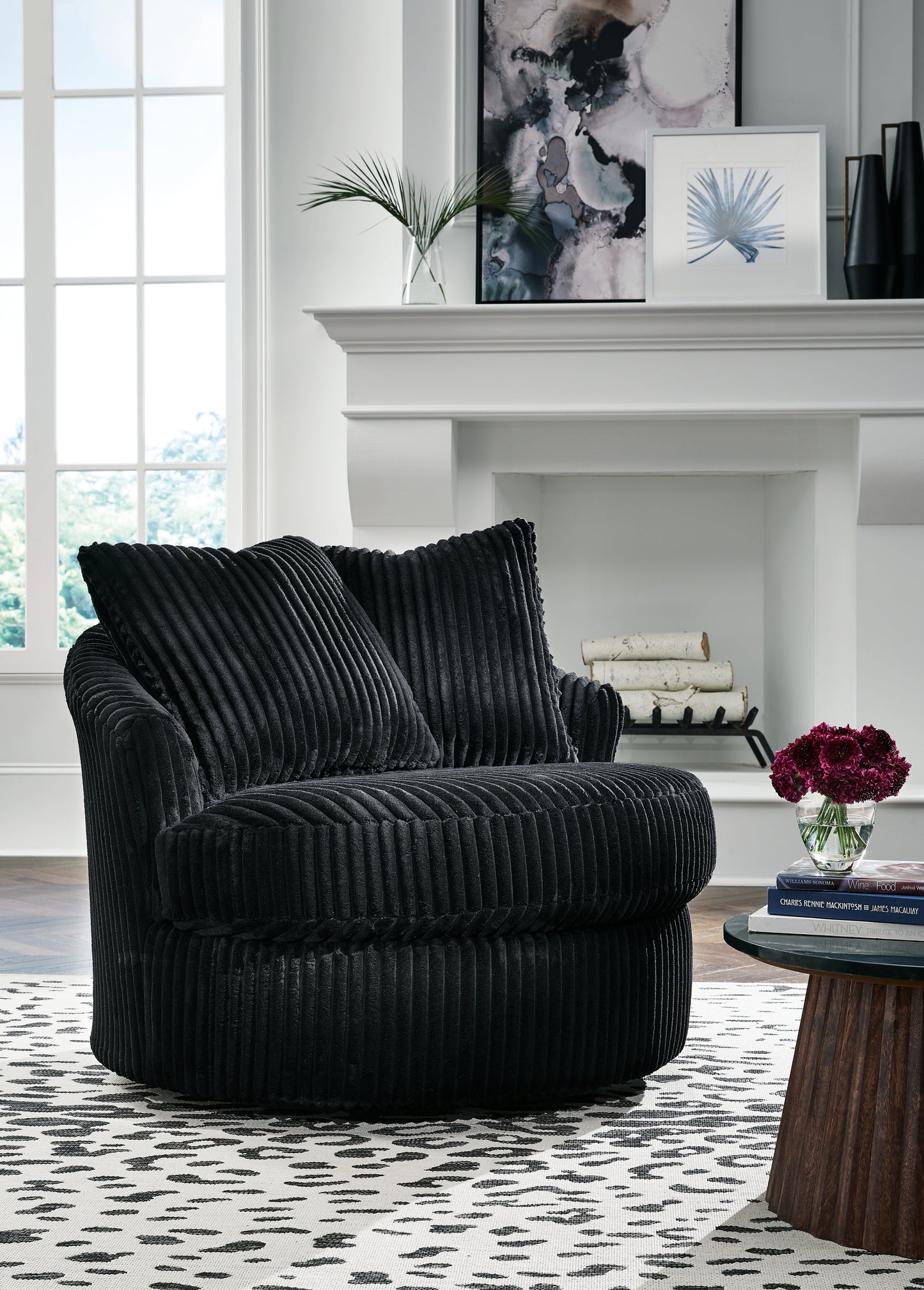 Myers Furniture Outlet - Ashley Furniture - Gramwell Swivel Accent Chair - Swivel Accent Chair / Onyx - A3000725