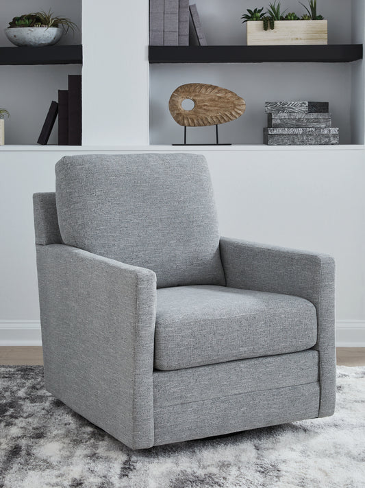 Myers Furniture Outlet - Ashley Furniture - Freybourne Next-Gen Nuvella Swivel Accent Chair - Swivel Accent Chair / Pewter - A3000737