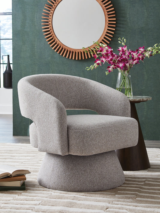 Myers Furniture Outlet - Ashley Furniture - Nashkins Swivel Accent Chair - Swivel Accent Chair / Pebble - A3000757