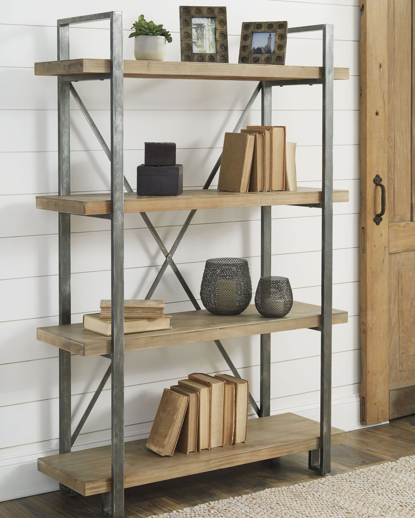 Myers Furniture Outlet - Ashley Furniture - Forestmin Bookcase - Bookcase / Brown/Black - A4000045
