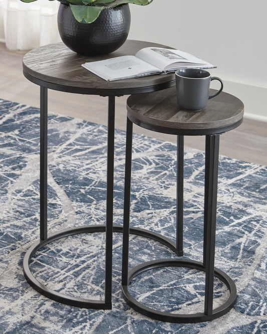 Myers Furniture Outlet - Ashley Furniture - Briarsboro Accent Table (Set of 2) - Accent Table Set (Set of 2) / Black/Gray - A4000231