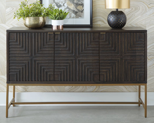 Myers Furniture Outlet - Ashley Furniture - Elinmore Accent Cabinet - Accent Cabinet / Brown/Gold Finish - A4000316