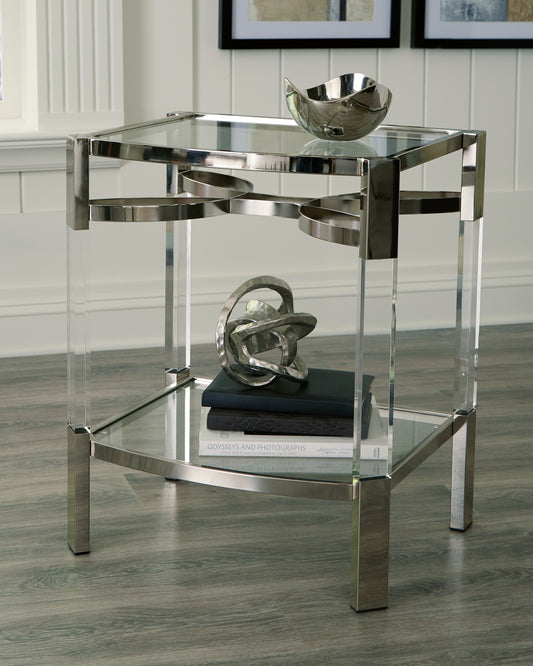 Myers Furniture Outlet - Ashley Furniture - Chaseton Accent Table - Accent Table / Clear/Silver Finish - A4000334
