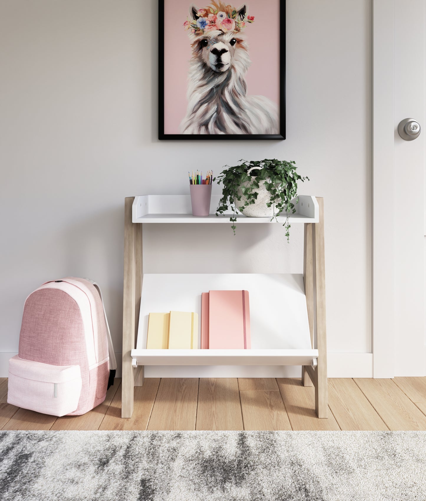 Myers Furniture Outlet - Ashley Furniture - Blariden Bookcase - Small Bookcase / White/Tan - A4000361