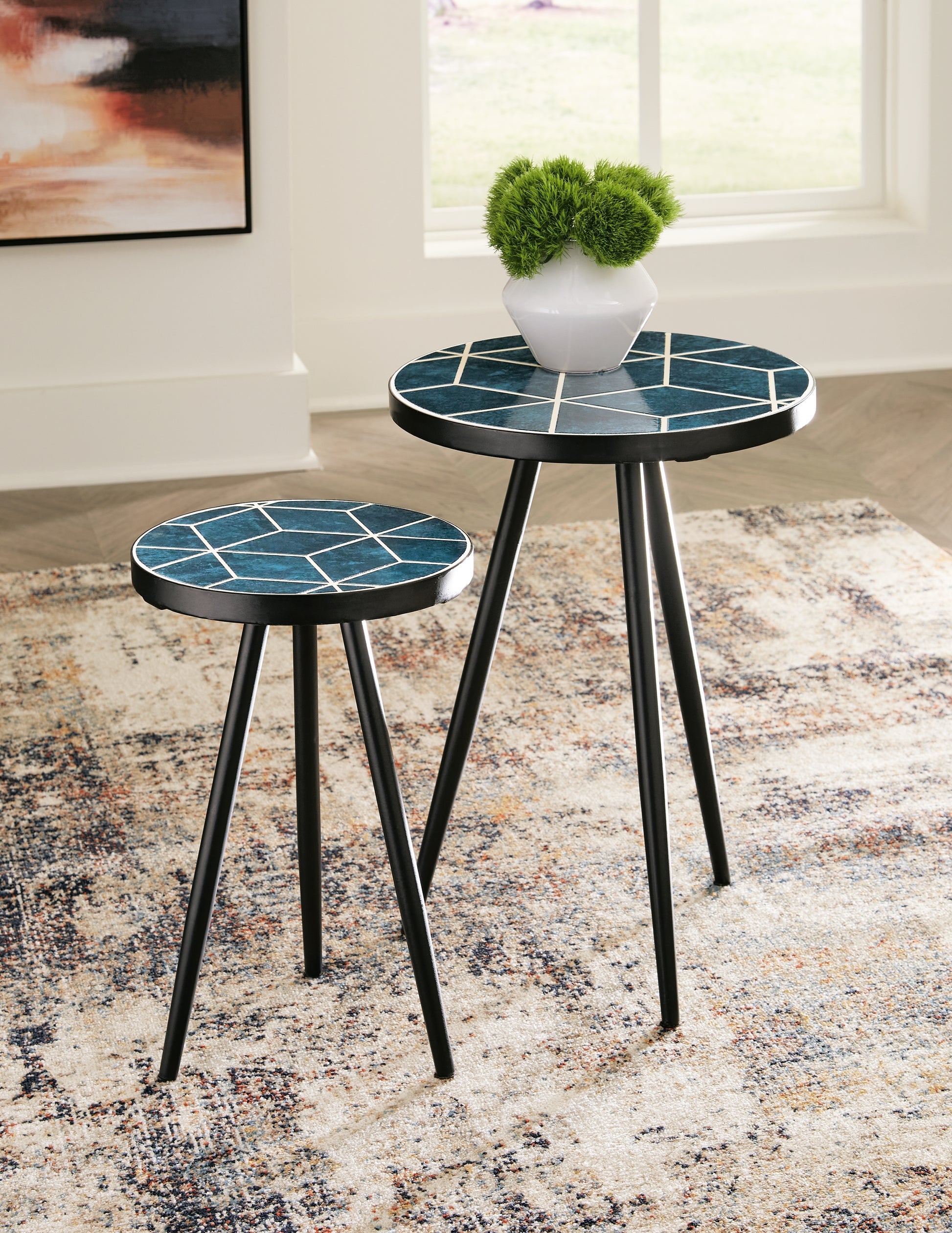 Myers Furniture Outlet - Ashley Furniture - Clairbelle Accent Table (Set of 2) - Accent Table (Set of 2) / Teal - A4000523