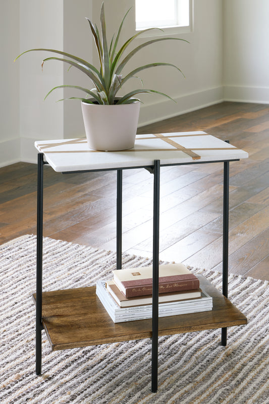 Myers Furniture Outlet - Ashley Furniture - Braxmore Accent Table - Accent Table / White/Light Brown - A4000525