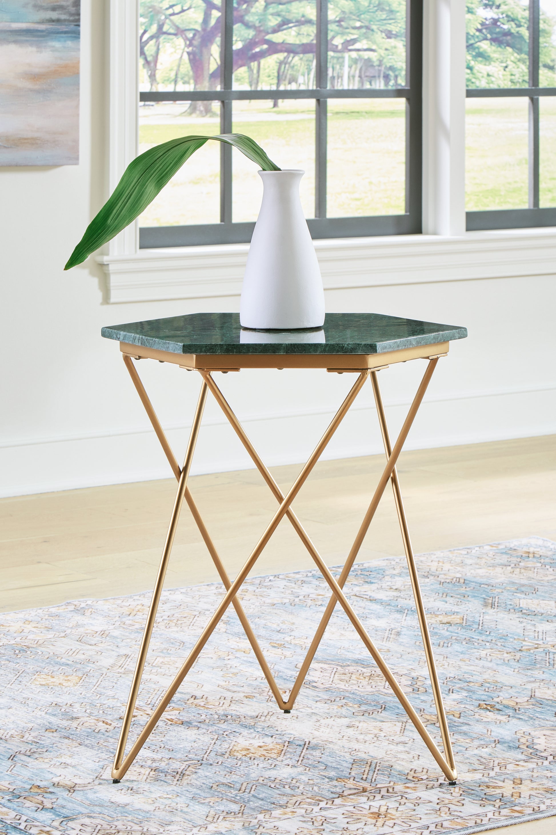 Myers Furniture Outlet - Ashley Furniture - Engelton Accent Table - Accent Table / Green/Gold - A4000526