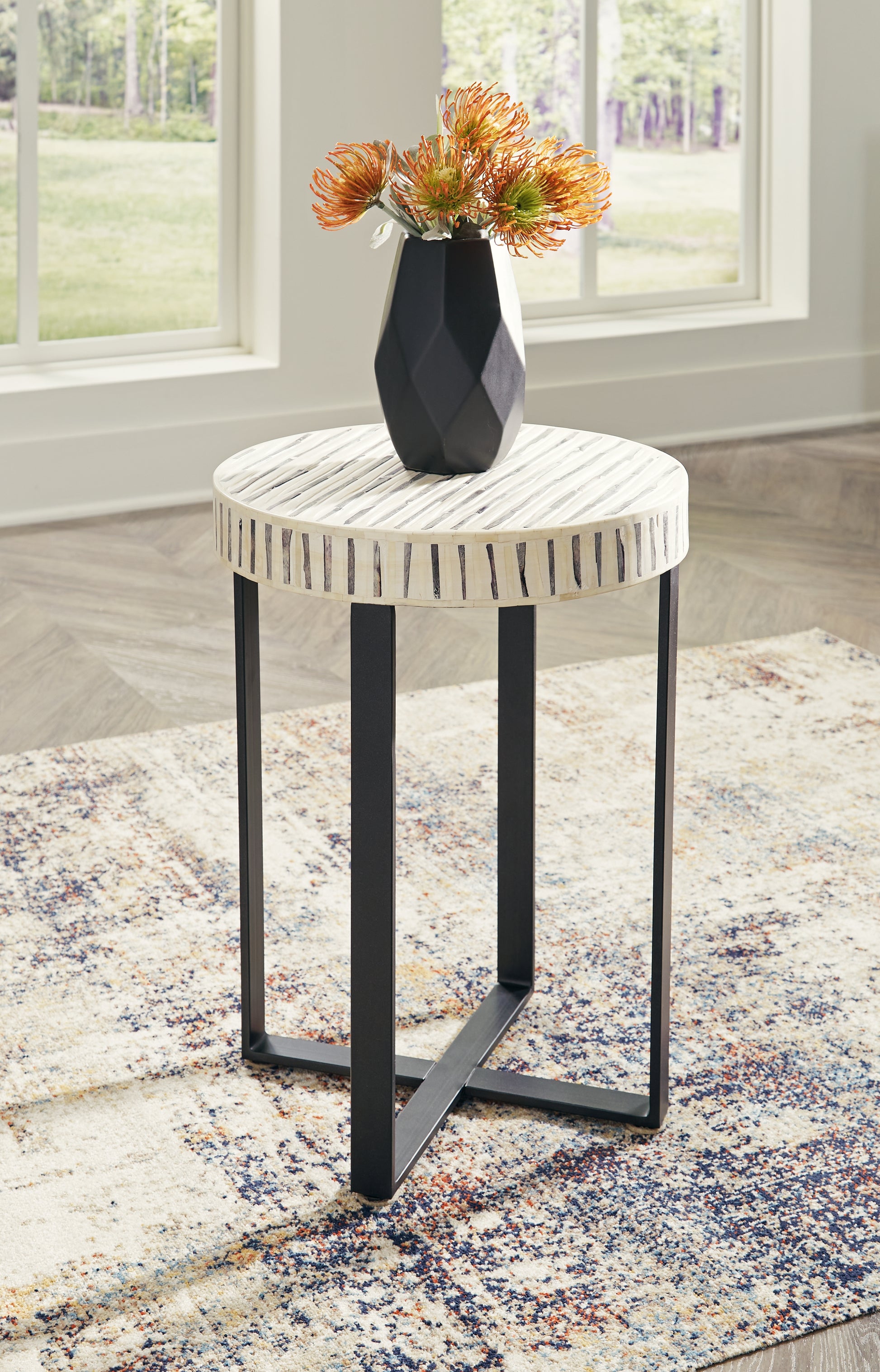 Myers Furniture Outlet - Ashley Furniture - Crewridge Accent Table - Accent Table / Black/Cream - A4000530