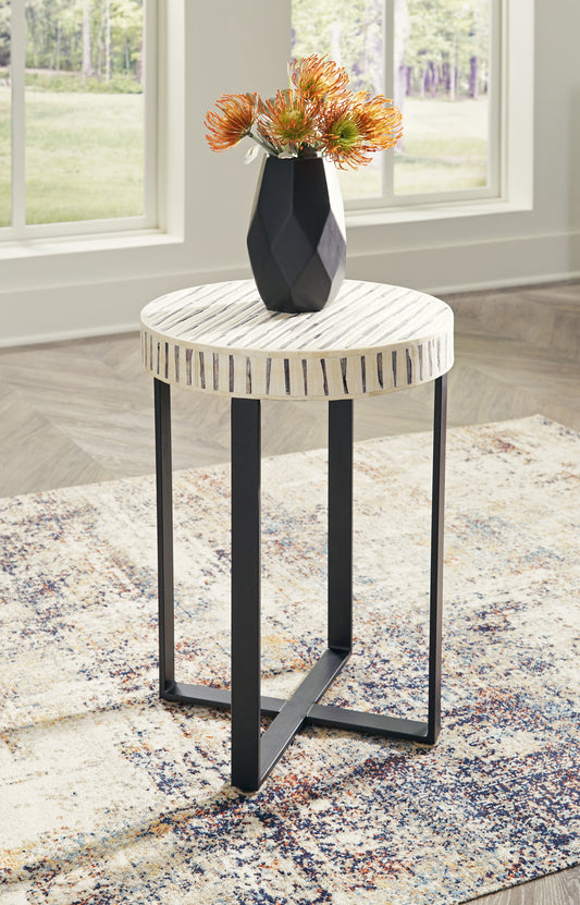Myers Furniture Outlet - Ashley Furniture - Crewridge Accent Table - Accent Table / Black/Cream - A4000530
